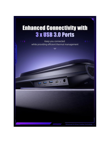 Pad de Enfriamiento para Laptop llano V12 Ultra RGB 15.6-19"