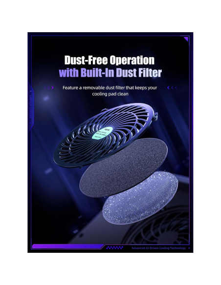 Pad de Enfriamiento para Laptop llano V12 Ultra RGB 15.6-19"