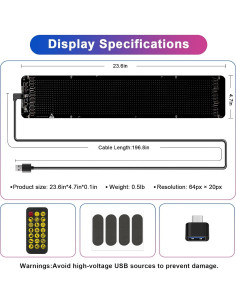 Señal LED Desplazable Programable Laooteyy 35.56x10.16cm RGB 2