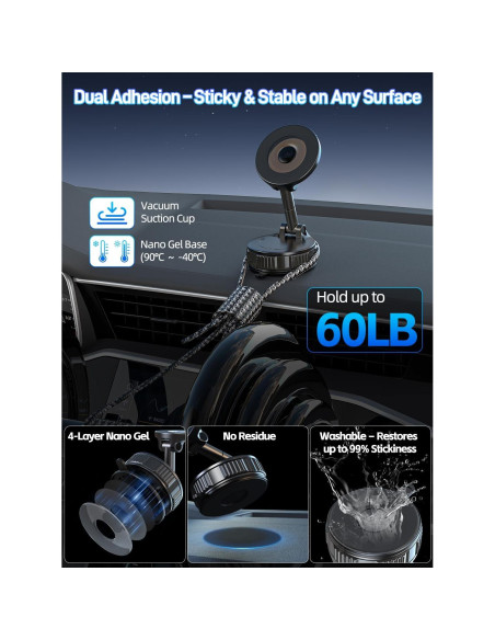 Soporte Magnético para Teléfono Light Face con Gel Nano, 360