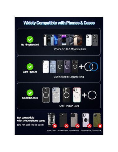 Soporte Magnético para Teléfono Light Face con Gel Nano, 360