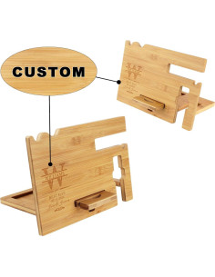 Estación de Acoplamiento de Madera Personalizada Awofer - Organizador de Mesita de Noche con Carga Inalámbrica 2