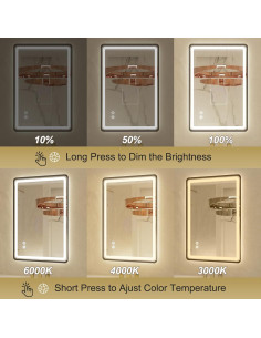 Espejo de Baño LED Jing Yi Ming Jing 50x71 cm Negro 2