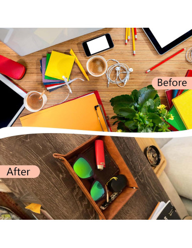 Bandeja de Valet Personalizada BPTZPL Cuero Marrón 24.4x20.8cm