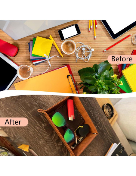 Bandeja de Valet Personalizada BPTZPL Cuero Marrón 24.4x20.8cm