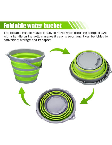 Kit de Limpieza de Auto UHANBUT 10L Cubeta Plegable + Mitón