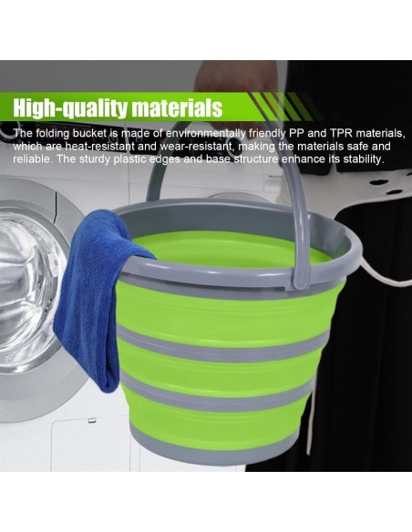 Kit de Limpieza de Auto UHANBUT 10L Cubeta Plegable + Mitón