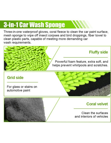 Kit de Limpieza de Auto UHANBUT 10L Cubeta Plegable + Mitón