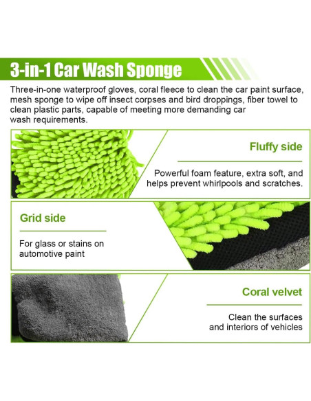 Kit de Limpieza de Auto UHANBUT 10L Cubeta Plegable + Mitón