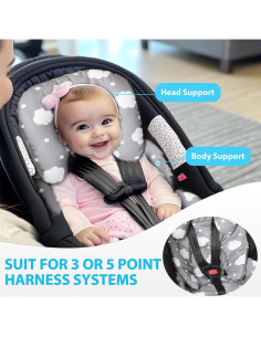 Inserto para Asiento de Auto Bebé Boryokun Gris 2-en-1 Reversible 2