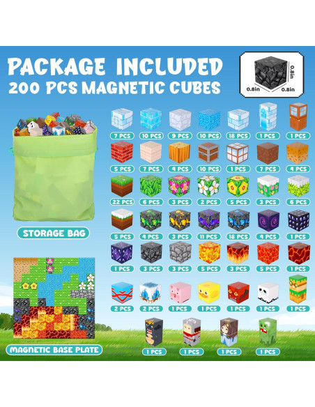 200 Piezas Bloques de Construcción Magnéticos Yongkang - STEM