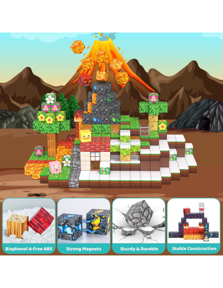 200 Piezas Bloques de Construcción Magnéticos Yongkang - STEM