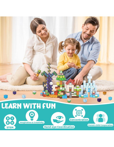 200 Piezas Bloques de Construcción Magnéticos Yongkang - STEM