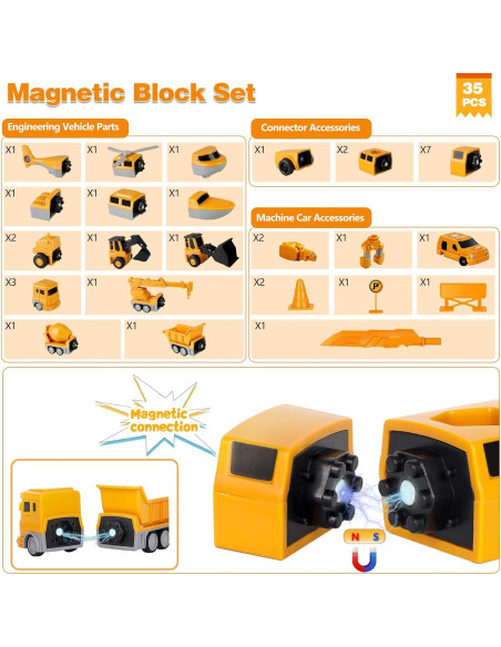Set de Juguetes de Construcción Magnética 7 en 1 - JUNMAO