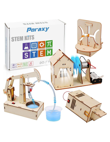 Kit STEM 4 en 1 Poraxy para Niños 8-12 Años, Juguetes Educativos