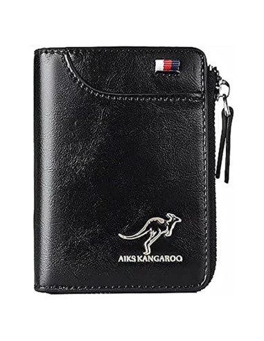 Cartera para hombres JIANK con bloqueo RFID - Negro