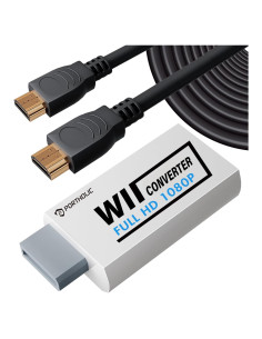 Adaptador Wii a HDMI PORTHOLIC 1080P con jack 3.5mm