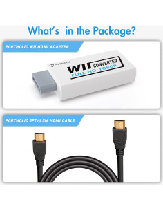 Adaptador Wii a HDMI PORTHOLIC 1080P con jack 3.5mm 2
