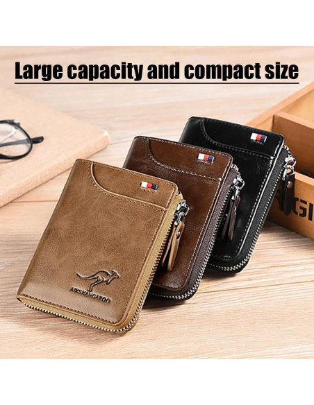 Cartera para hombres JIANK con bloqueo RFID - Negro Cartera para hombres JIANK con bloqueo RFID - Negro