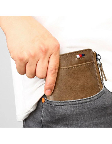 Cartera para hombres JIANK con bloqueo RFID - Negro