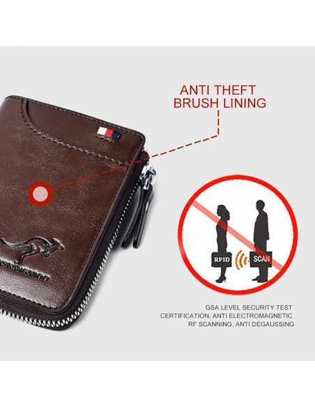 Cartera para hombres JIANK con bloqueo RFID - Negro Cartera para hombres JIANK con bloqueo RFID - Negro