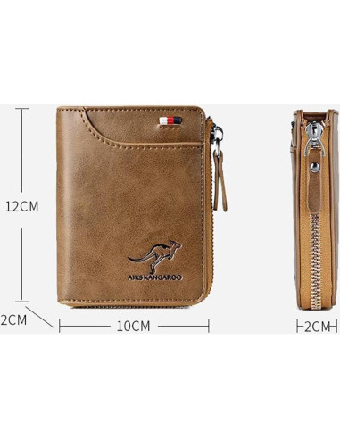 Cartera para hombres JIANK con bloqueo RFID - Negro