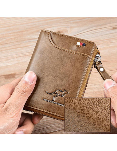 Cartera para hombres JIANK con bloqueo RFID - Negro