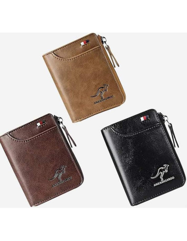 Cartera para hombres JIANK con bloqueo RFID - Negro