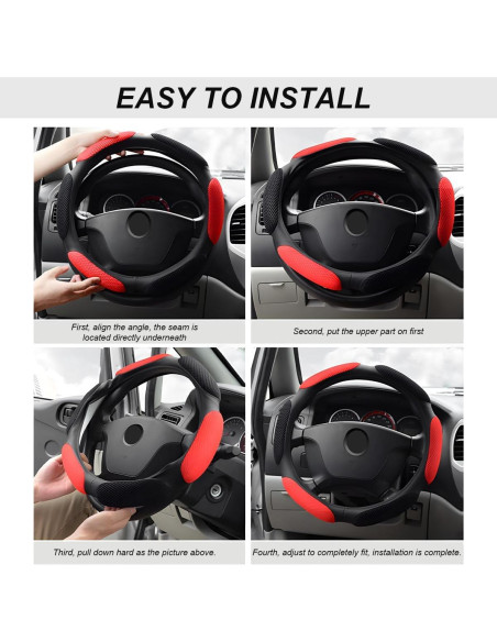 Funda de Volante de Coche NYTKL Antideslizante 38.4cm Negro