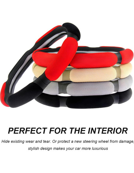 Funda de Volante de Coche NYTKL Antideslizante 38.4cm Negro