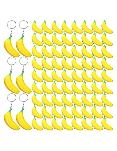 20 Llaveros de Plátano Jexine Juguetes Antiestrés para Fiestas