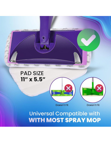 Almohadillas de Fregona Reutilizables JINCLEAN 27.9x14cm 3 Piezas