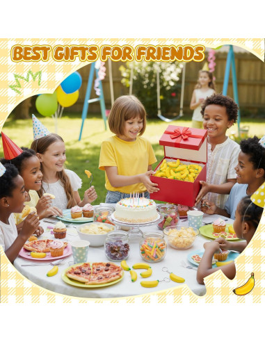 20 Llaveros de Plátano Jexine Juguetes Antiestrés para Fiestas