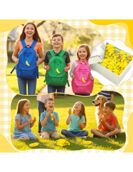 20 Llaveros de Plátano Jexine Juguetes Antiestrés para Fiestas