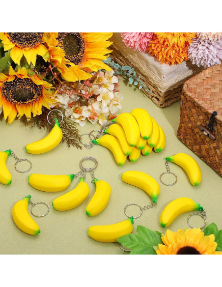 20 Llaveros de Plátano Jexine Juguetes Antiestrés para Fiestas