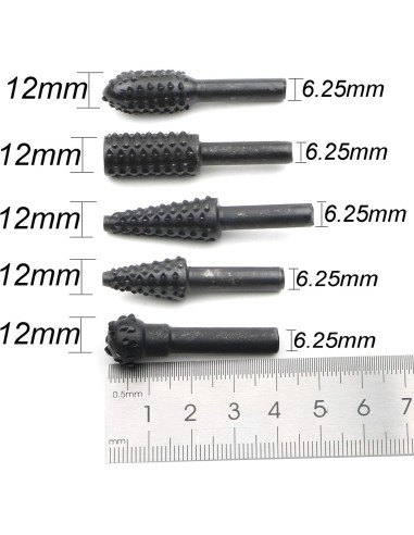 Conjunto de 10 Brocas de Burr Rotativas JIUWU 6.35mm para Taladro