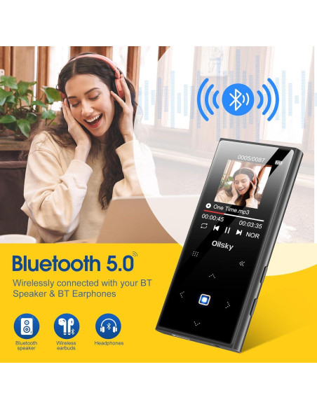 Reproductor MP3 Oilsky D22 64GB Bluetooth 5.0 HiFi Radio FM