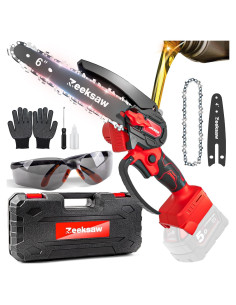 Mini Motosierra Inalámbrica Zeeksaw 900W 6" con Autoengrasador