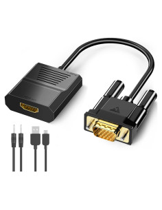 Adaptador FOINNEX VGA a HDMI 0.1M 1080P con Audio