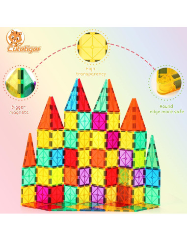 Azulejos Magnéticos CuteTiger 100PCS Juguete STEM Creativo