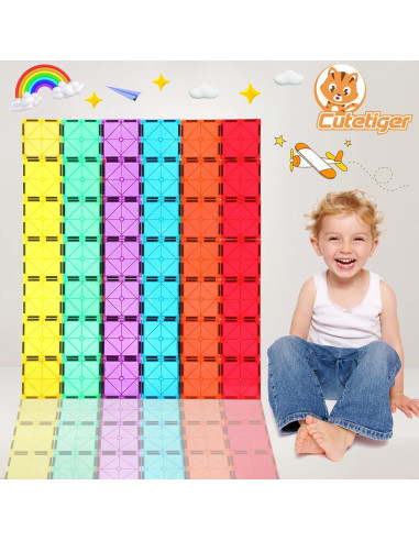 Azulejos Magnéticos CuteTiger 100PCS Juguete STEM Creativo