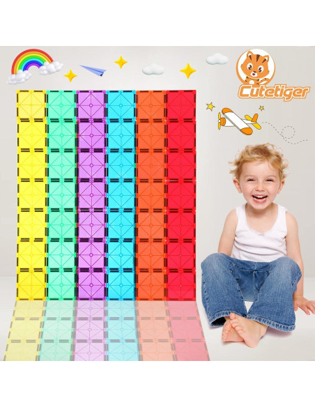 Azulejos Magnéticos CuteTiger 100PCS Juguete STEM Creativo
