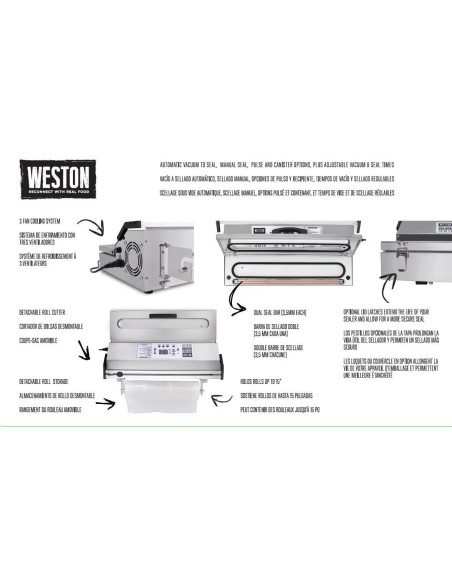 Sellador de Vacío Weston Pro-3500 38.1 cm Acero Inoxidable