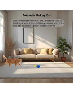Pelota Rodante Automática para Gatos Genérico Azul - Juguete Interactivo 2