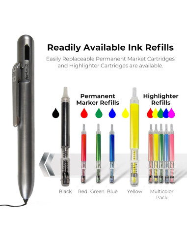 Marcador Permanente Retráctil Soul Built Titanio Punta Fina