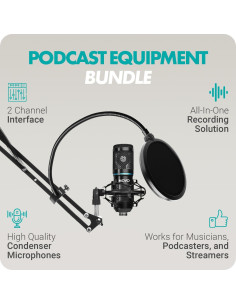 Movo PodKit2A Kit de Podcasting 2 Micrófonos y Audio USB-C 2