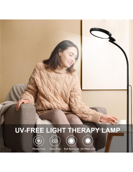 Lámpara de Terapia de Luz 10000 Lux Sin UV - Control Remoto