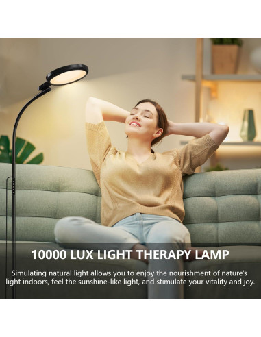Lámpara de Terapia de Luz 10000 Lux Sin UV - Control Remoto