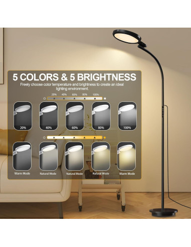 Lámpara de Terapia de Luz 10000 Lux Sin UV - Control Remoto