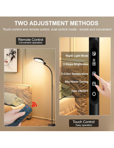 Lámpara de Terapia de Luz 10000 Lux Sin UV - Control Remoto